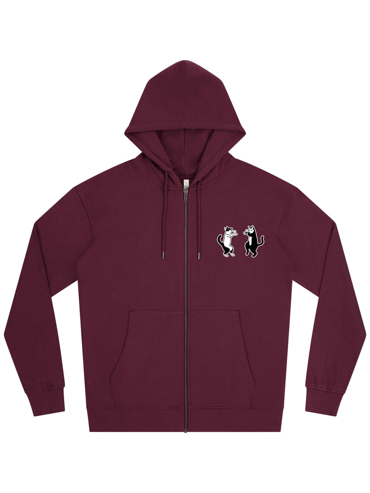 Dancing Cats Zip Hoodie - TOMOTO