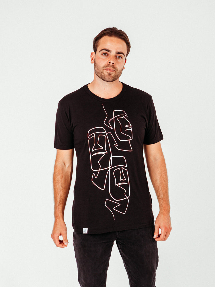 Heads T-Shirt - TOMOTO #colour_black