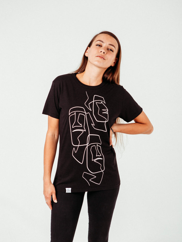 Heads T-Shirt - TOMOTO #colour_black