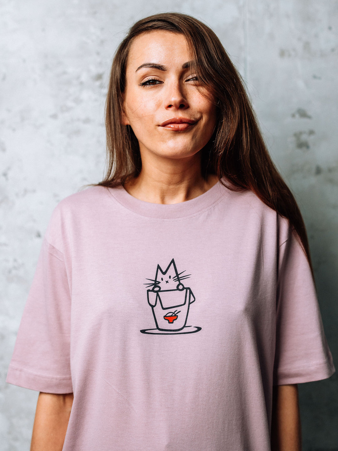 Noodle Cat Oversized Tee - TOMOTO