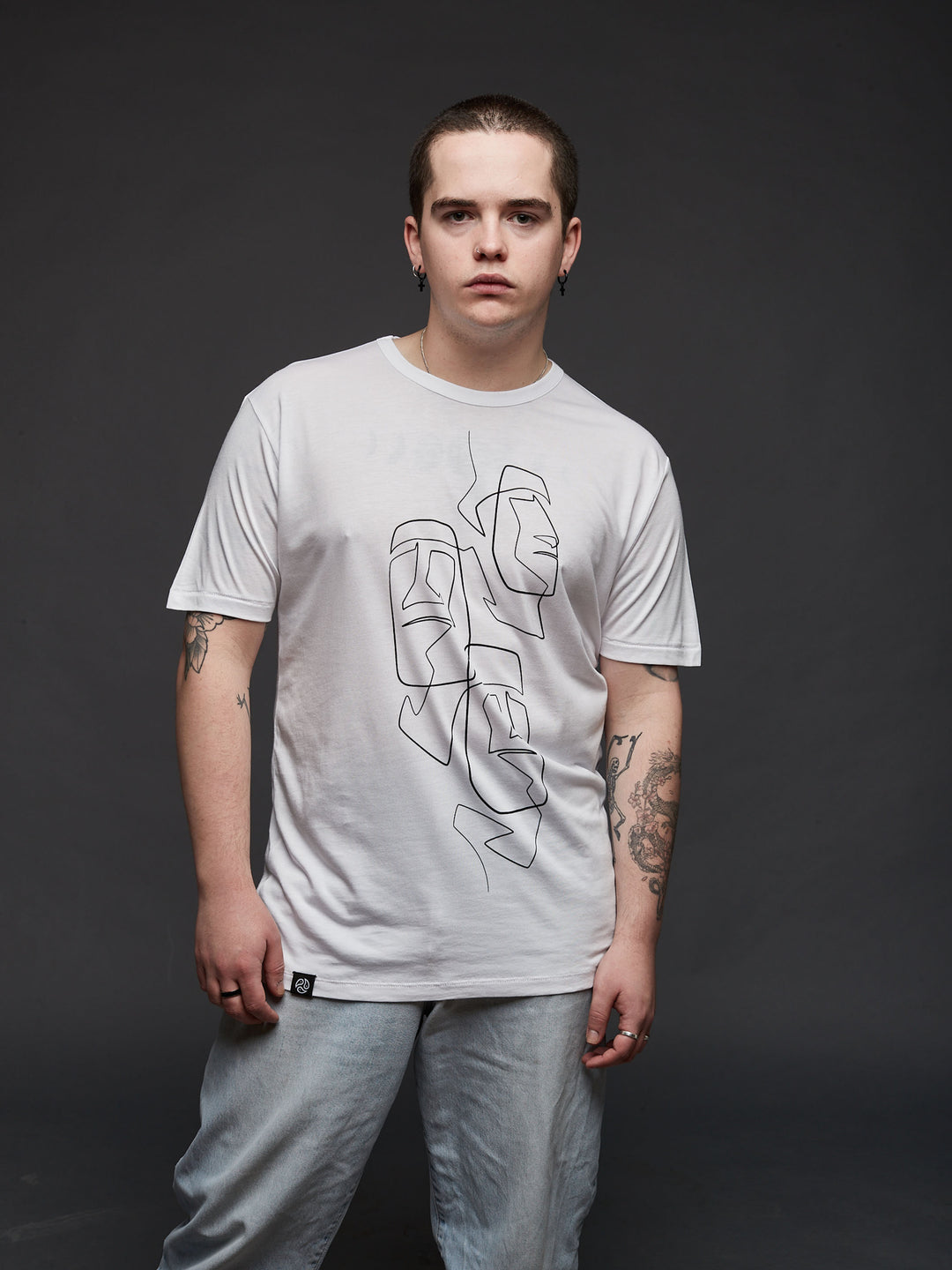 Heads T-Shirt - TOMOTO #colour_white