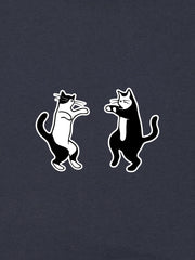 Dancing Cats Oversized Hoodie - TOMOTO #colour_ink-grey