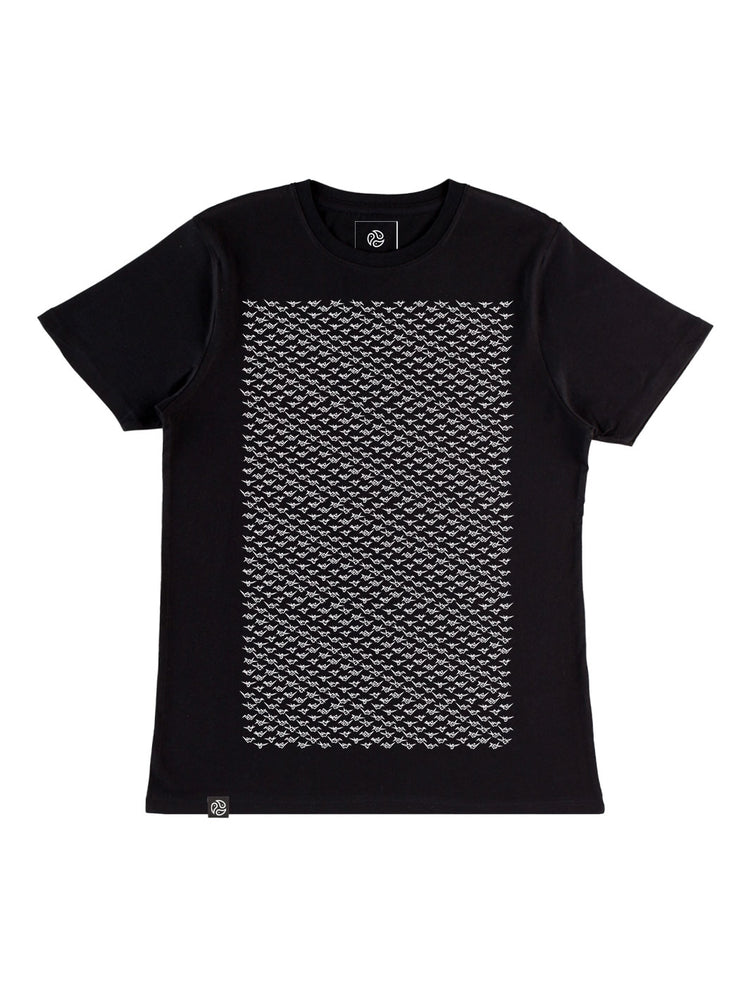 Cranes Black Tee - TOMOTO