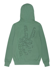 Peace Organic Cotton Pullover Hoodie - TOMOTO #colour_sage-green