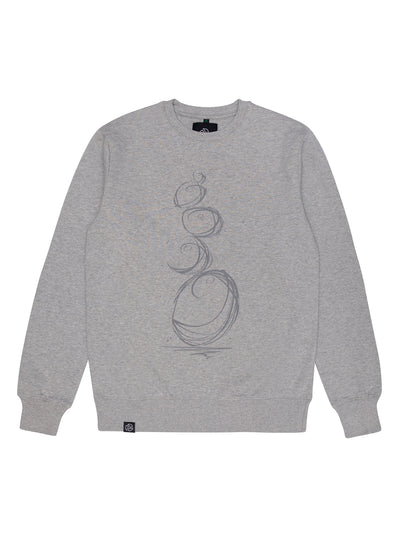 Pebbles Melange Grey Sweatshirt - TOMOTO #colour_melange-grey