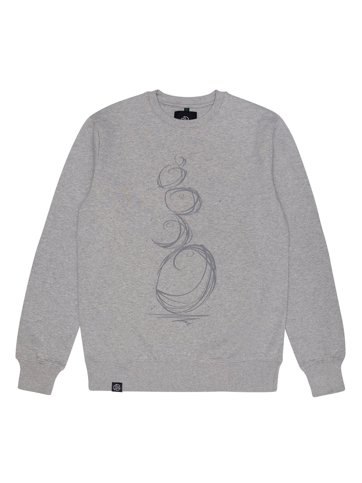 Pebbles Melange Grey Sweatshirt - TOMOTO 