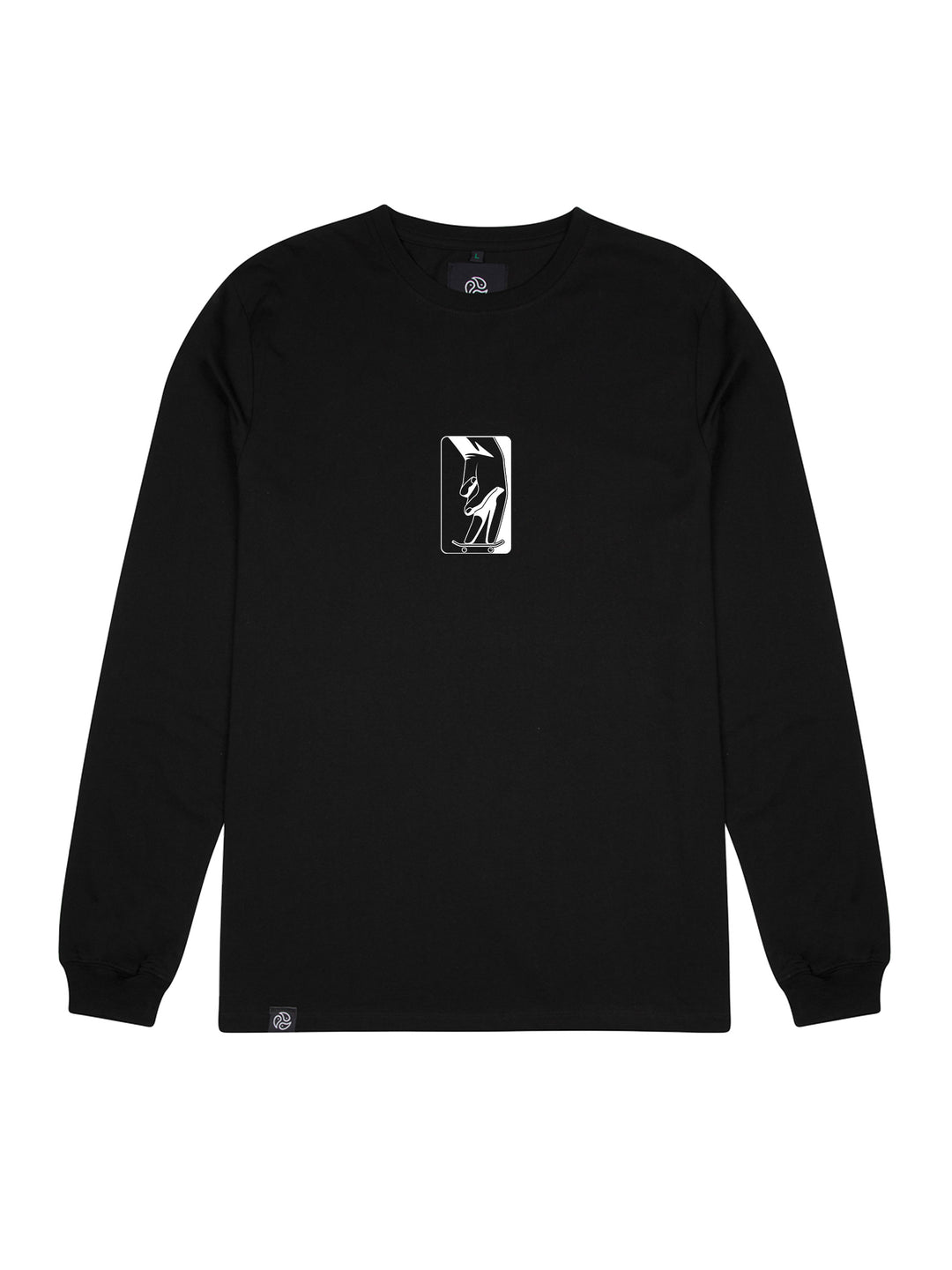 Skate Black Long Sleeve Tee - TOMOTO #colour_black