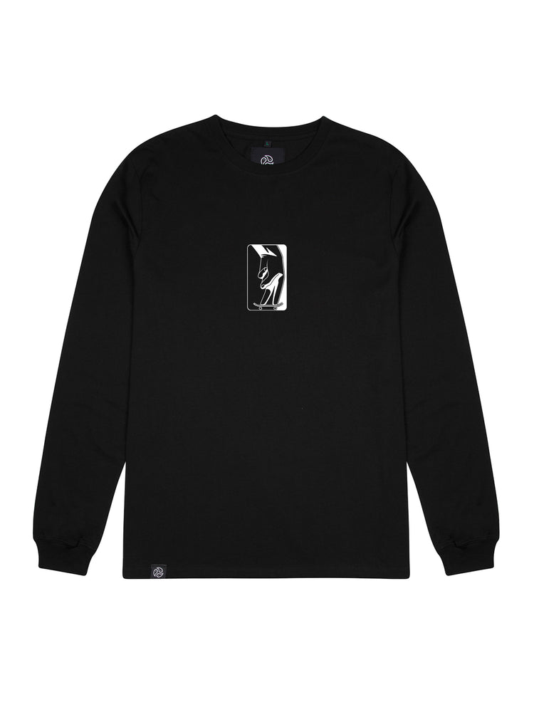 Skate Black Long Sleeve Tee - TOMOTO #colour_black