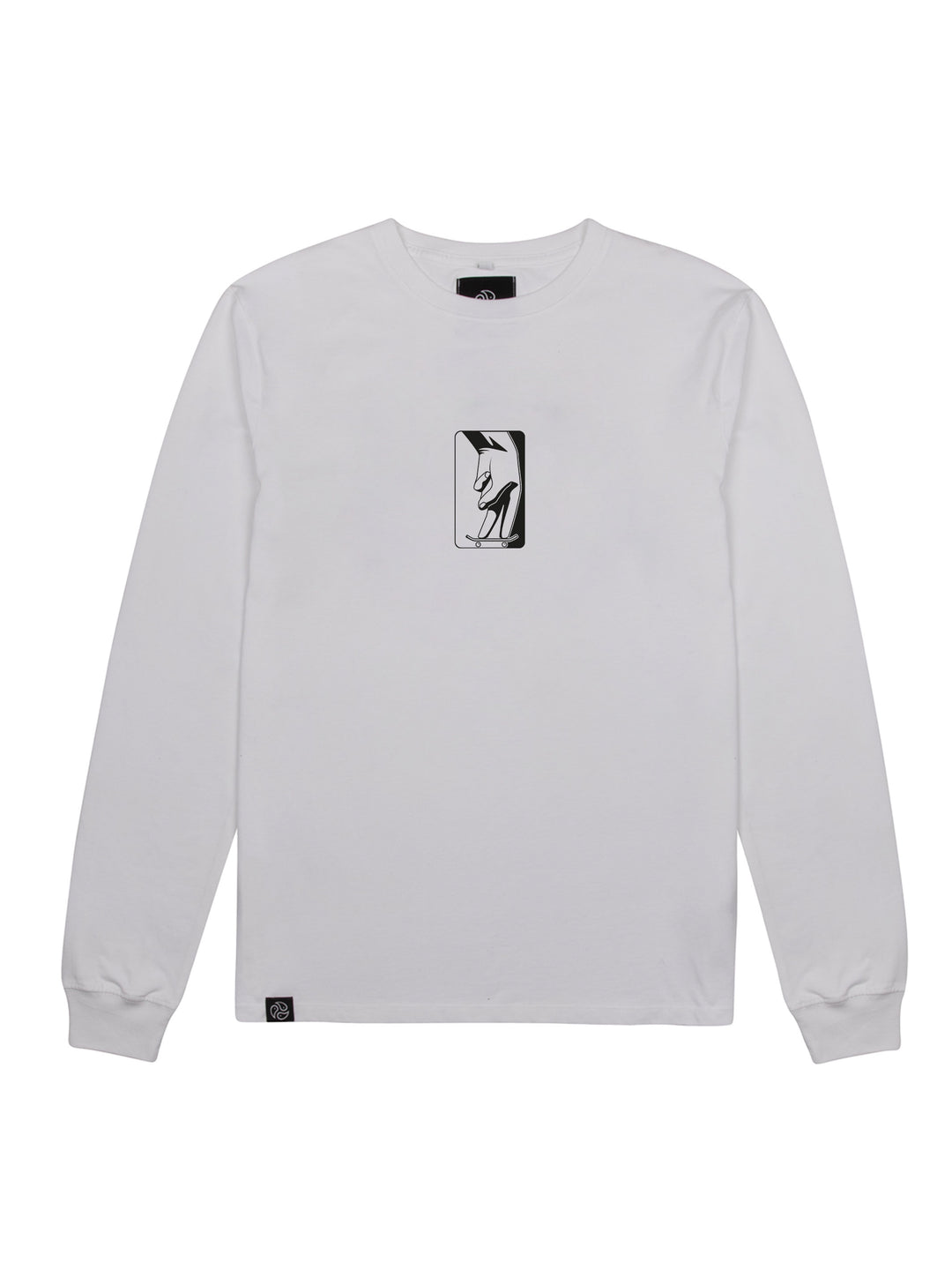 Skate White Long Sleeve Tee - TOMOTO #colour_white