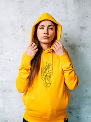 Heads Embroidered Hoodie - TOMOTO #colour_mango