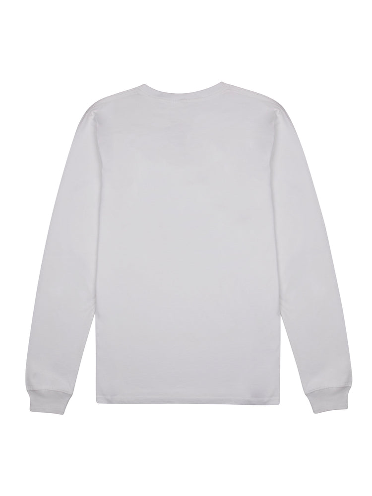 Birdcage White Long Sleeve Tee - TOMOTO #colour_white