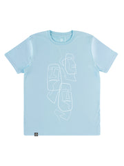 TOMOTO easter island heads t-shirt #colour_sky-blue