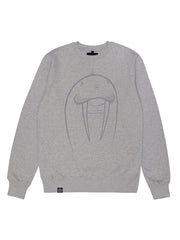Walrus Grey Sweatshirt - TOMOTO #colour_melange-grey